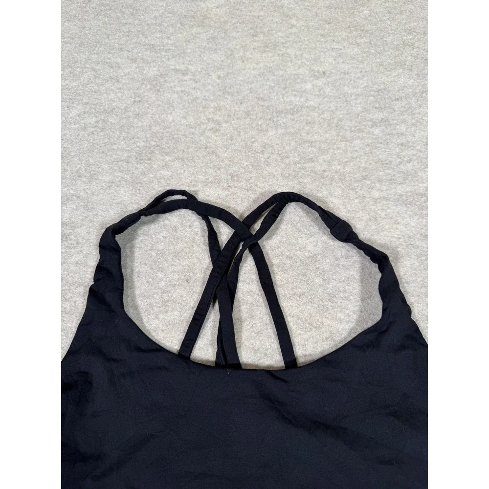 Lululemon Sports Bra Womens 8 Black Strappy Crossback Yoga Athletic Gym Running